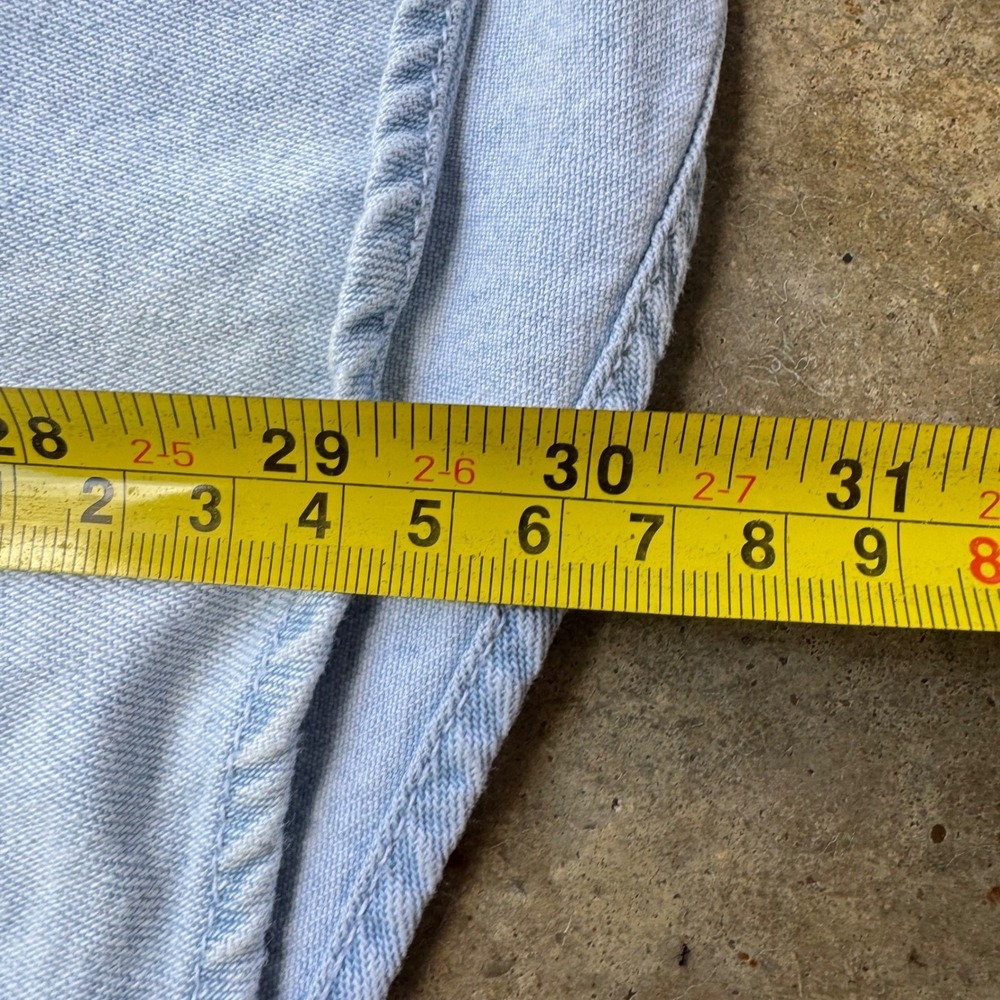 Vintage 90s Chaps Ralph Lauren Style Denim Shirt Workwear Light Wash Size M f7 - Picture 6 of 7